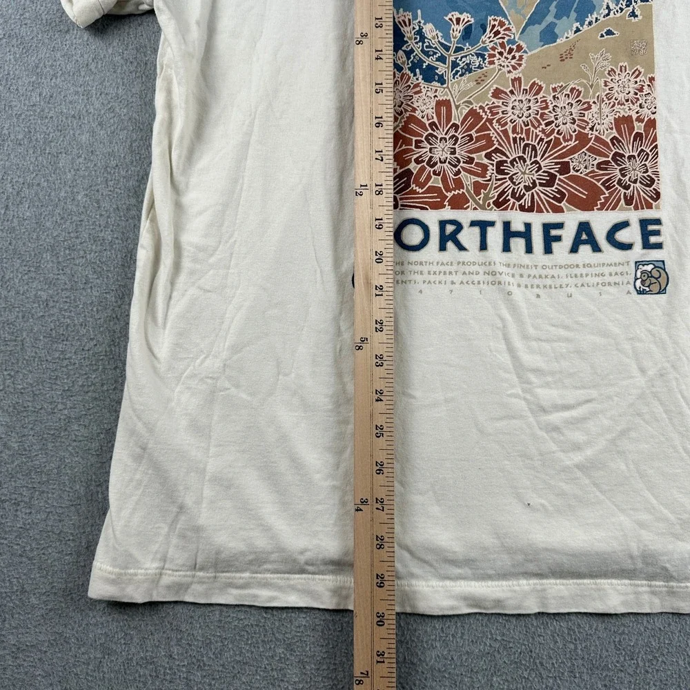The North Face T-Shirt Mens XL Graphic Mountain Nature Off White Short Sleeve